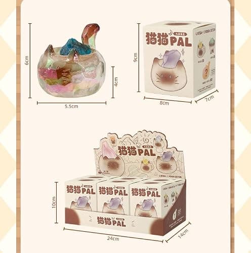BONTOUJOUR Surprise Box Figures Diamond Crystal Cat Theme, Mystery Bag Random Design Action Figures Figurine Collectible Home Desk Car Decoration, Birthday Christmas New Year Gift, Single Box-1 Box thumbnail 3