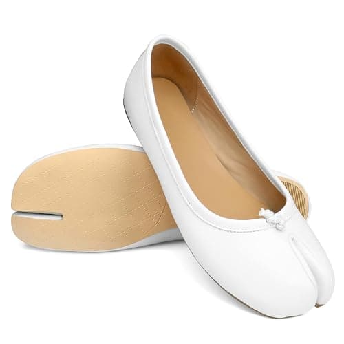 VBDB Tabi Ballet Flats Shoes for Women Rounde Toe Wide Width Split Toe Low Heel Comfortable Flats Shoes thumbnail 5