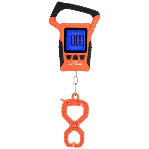 KastKing Fish Scale, WideView Floating Waterproof Digital Scale, 2.5” Large LCD Display, 110lb Capacity, Multi-Mode Pound/Ounces & Kilograms, Stores up to 9 Weights, Fishing Gifts for Men - Image 1