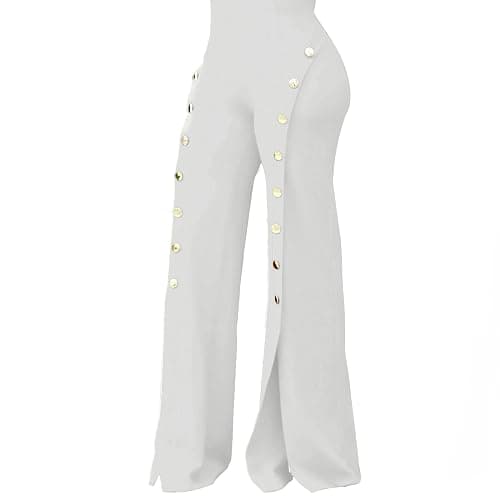 PINSV Women's High Waisted Stretchy Bootcut Pull On Dress Pants Casual Work Pants - 3276 White - XX-Large - Image 1