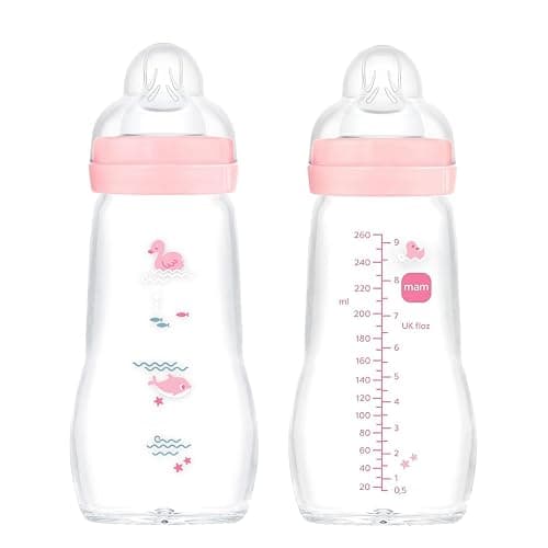 MAM 67036722–2 – Lot de 2 biberons confort en verre 260 ml - pour fille - Image 1