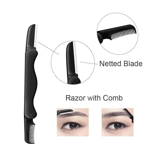 Eyebrow Razor, 5-in-1 Eyebrow Kit, Professional Eyebrow Grooming Set, Eyebrow Trimmer Set for Women and Men, Including Brow Razors Trimmer, Brush, Eyebrow Scissors, Slant Tweezers thumbnail 3