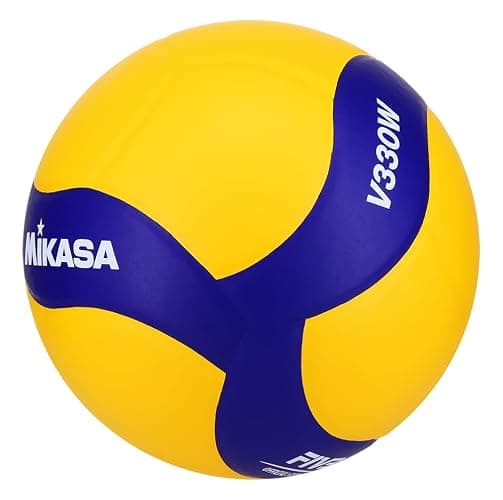 Mikasa V330W, Competition Club Indoor Game Volleyball, Blue/Yellow thumbnail 2