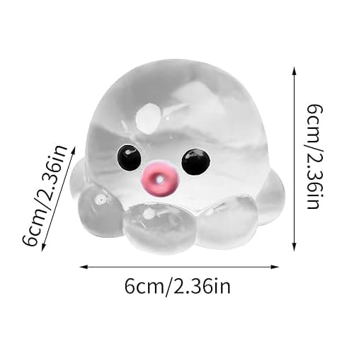 3PCS Clear Jellyfish Squishy Toys, Novelty Soft Handmade Octopus Stress Reliefing Toy, 2.4*2.4'' Cute Mini Crystal Octopus Squeezing Toy for Mood Reliefing thumbnail 7