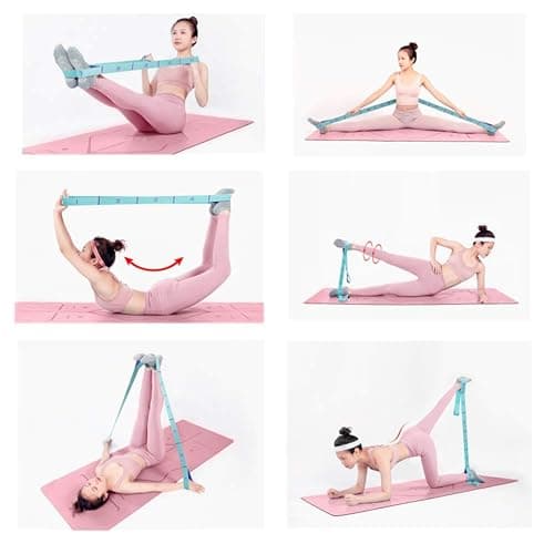 Meishen Nitpicker Stretching Straps Hamstring Stretcher Device Elastic Exercise Band Yoga mat Carrying Straps Leg Exercise Equipment Stretching Strap with Loops for Flexibility Stretch Strap 11 Loops thumbnail 5