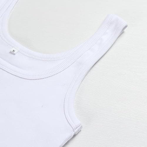 Artfish Women's Scoop Neck Sleeveless Knit Ribbed Fitted Casual Crop Tank Top thumbnail 2