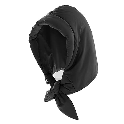 Winter Down Hood Hat Hooded Scarf Hat Extra Warm Tie Under Chin for Women Girls - Image 1