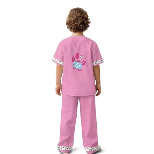 Hwiplsvny Doctor Costume for Kids Girls Boys Dress Up Scrubs with Cap Surgeon Role Play Outfit thumbnail 5