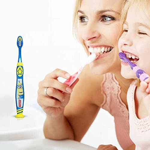 Colgate Kids Toothbrush, Minions, Extra Soft Toothbrush with Suction Cup, 2 Pack thumbnail 6