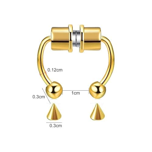 5pcs Magnetic Stainless Steel False Horseshoe-shape Nose Hoop for Party - Non Piercing Septum Nose Ring Gift for Men & Women thumbnail 9