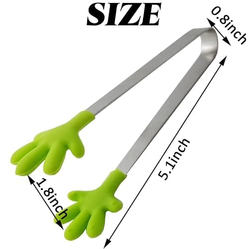 GXXMEI 10PCS Mini Tong, Hand Shape Silicone Food Tongs, 5Inch Kid Tongs for Sugar Cubes, Serving Food, Colorful Kitchen Tongs Perfect for Kids thumbnail 3