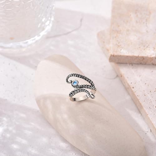 TALYKONG Octopus Ring for Women Adjustable Ring Octopus Opening Ring Jewelry for Women Men thumbnail 4