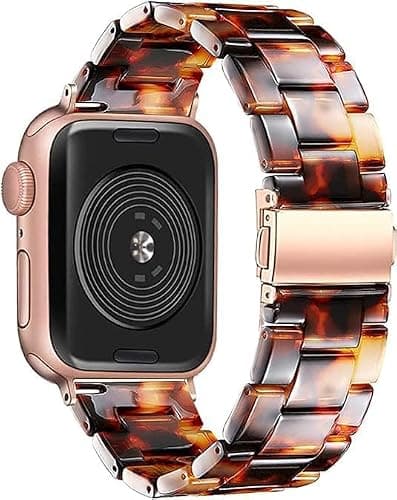 Omter Band with Case Compatible with Apple Watch 49mm 46mm 45mm 44mm 42mm 41mm 40mm 38mm,Women Men Fashion Resin Strap Bumper for iWatch Ultra 3/2/1 Series 11 10 9 8 7 SE 6 5 4 3 2 1 thumbnail 3