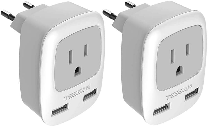 TESSAN European Travel Adapter