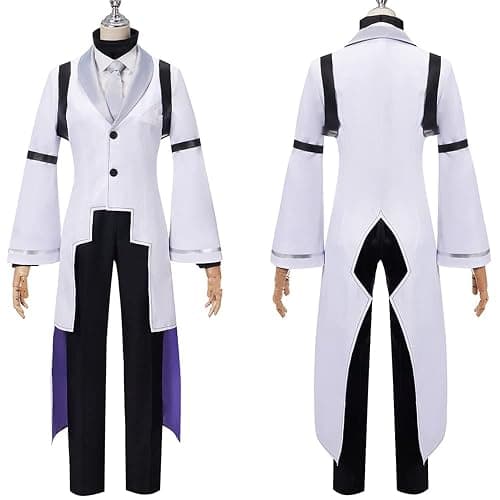 AIUKAKP Men Costume Outfit White Men Costume Uniform Jacket Halloween thumbnail 2