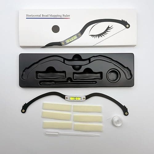BOLUOYIN Permanent Makeup Eyebrow Line Marker Ruler for Eyebrow Mapping String Pre-Inked Microblading Tattoo PMU String Measuring Eyebrow (Black) thumbnail 9