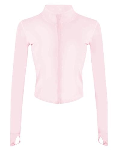 Tanming Women's Full Zip Seamless Workout Jacket Running Yoga Slim Fit Track Jacket - Image 1