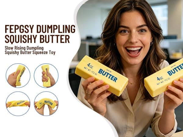 Slow Rising Butter Squishy Fidget Toys,Stress Balls,Dumpling Squishy,Taba Squishy,Fidget Toys for Adults,Teens, and Those with ADHD thumbnail 7