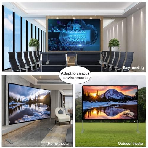 SKERELL Outdoor Projector Screen with Stand 100 Inch: Portable Projection Screen for Outside Theater Home Backyard Movies thumbnail 6