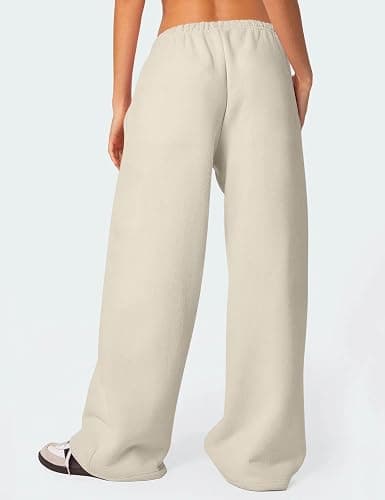 HeSaYep Women's Fleece Lined Sweatpants Winter Warm Wide Leg Sweat Pants Baggy Casual Pants with Pockets thumbnail 2