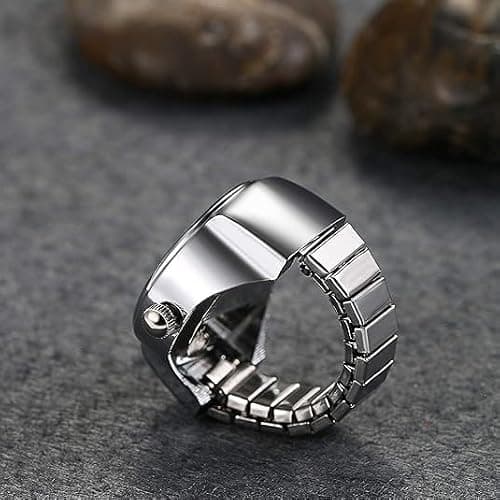 Dacdyi 6 Pcs Fashion Ring Watches for Women Finger Watches for Women Punk Ring Watch for Men Quartz Watch Ring thumbnail 3