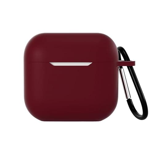 AKABEILA Hülle Kompatibel mit Apple AirPods 4 2024 mit Karabiner Weiches Verdicktes TPU Schutzhülle Volltonfarbe Case AirPods 4 Generation Ladehülle Front LED Sichtbar - Image 1