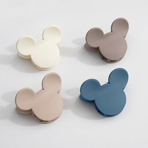 BOUNIQ 4 Pcs Hair Claw Clips Small Mouse Ear Hair Clips Matte 2.5'' Non-Slip Jaw Clips for Thin and Medium Hair Hair Accessories for Women Girls thumbnail 2