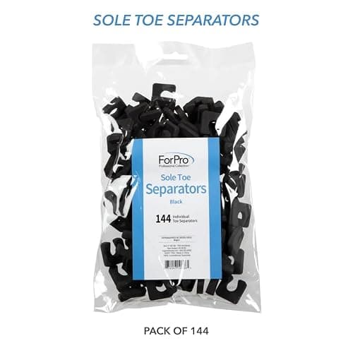 ForPro Sole Toe Separators - Black Luxurious Foam Separators - Individual Toe Separators for Pedicures â€“ 144-Count thumbnail 2