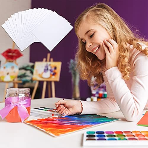 300 Pcs Watercolor Paper Sheet Bulk White Cold Press Paper Pack 110 lb 230 GSM Sketch Painting Watercolor Paper Pad for Kids Watercolorist Students Beginning Artists (5 x 7 Inch) - 5 x 7 Inch thumbnail 5