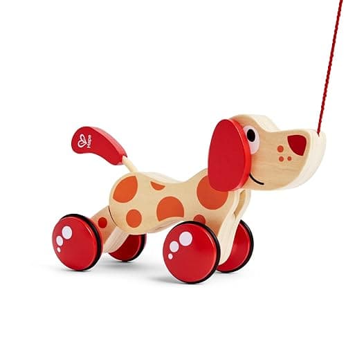 Hape Walk-A-Long Puppy Wooden Pull Toy - Image 1
