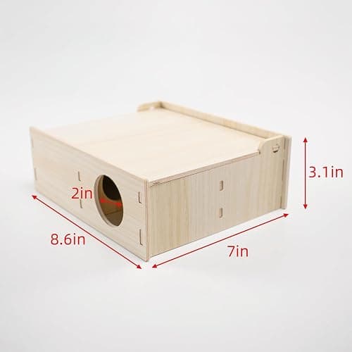 Multi-Chamber Wooden Hamster Hideout & Tunnel - Durable, Ventilated Natural Wood Cage Accessories for Dwarf, Syrian Hamsters and Small Pets thumbnail 3