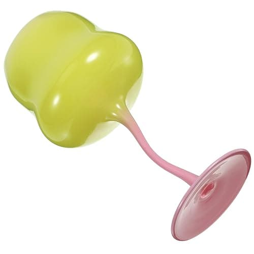 Amosfun Rose Cocktail Glasses Cute Wine Goblet Decorative Stemmed Cup Colored Shaped Glassware for Wine Drinks Ice Cream Dessert Yellow - Yellow thumbnail 9