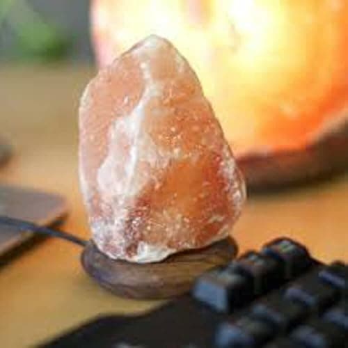 100 Percent Natural Pure Himalayan 1kg Salt Lamp Healing Ionizing Pink Crystal Rock Hand Crafted Air Purifier Home Decor, USB LED Night Light & Gifts Wooden Base Fine Quality Home Decoration thumbnail 5
