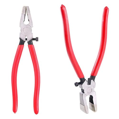 Swpeet Heavy Duty Key Fob Pliers Tool, Metal Glass Running Pliers with Curved Jaws, Studio Running Pliers Attach Rubber Tips Perfect for Key Fob Hardware Install and Stained Glass Work thumbnail 6