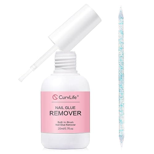 Curvlife Multi-functional Brush-on Nail Glue Remover 20ml for Press On and Fake Nails - Cuticle Pusher for Women - Image 1