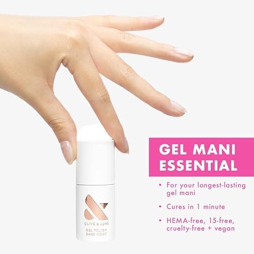 Olive & June Gel Polish Base Coat | UV LED Nail Lamp Needed | Long Lasting Formula | Up to 21 Days of Wear | No Damage Removal | Salon-Quality Manicure Pedicure at Home |Vegan HEMA-Free Cruelty-Free thumbnail 3