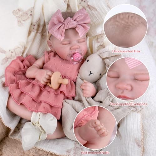UOFTKIZ Realistic Reborn Baby Dolls - 20" Real Baby Girl Doll, Lifelike Newborn with Soft Cloth Body and Feeding Accessories, Nurturing Play, Collection Gift for Kids 3+, Grandparents, Newparents thumbnail 4