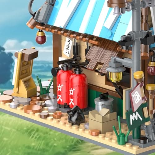 RAVAYO Japanese Ramen Shop Building Blocks Set - Mini Brick Simulation Architecture Construction Toy Ideal Gift Choice for Adult Teen 14+ thumbnail 6