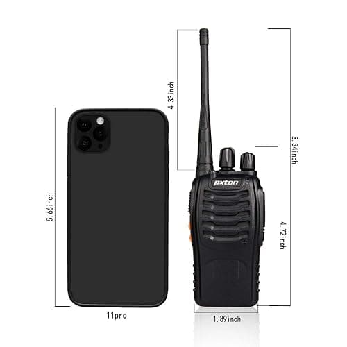 pxton Walkie Talkies Long Range for Adults with Earpieces,16 Channel Walky Talky Rechargeable Handheld Two Way Radios with Flashlight Li-ion Battery and Charger（4 Pack） thumbnail 3