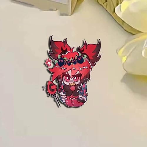 Hazbins Alastor Hotel Badge, 8 Pieces Angel Dust Alastor Vaggie Hust Figure Brooch, Cute Cartoon Pins Toys, Acrylic Badge, Angel Cosplay Props Set thumbnail 4