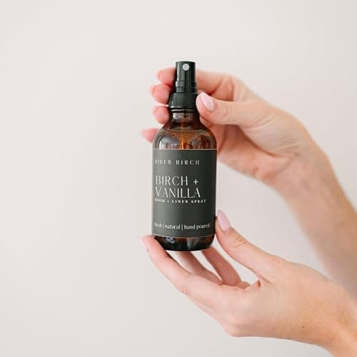 River Birch Birch + Vanilla Scented Linen and Room Spray | Home Fragrance | 4 oz Glass Amber Bottle | Luxury Signature Scent | Handmade in Texas thumbnail 2