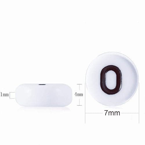 Amaney 700Pcs 7x4mm 7 Colors Mixed Number Beads Acrylic Round Shape Each Color 100Pcs thumbnail 2