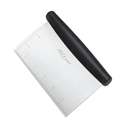 ALLTOP Bench Scraper & Chopper for Kitchen - Ideal Baking Essential Utensil,Stainless Steel Pastry/Dough/Food Cutter Tool for Cake Pizza Bread,Cooking - 1 Pack,Black - Image 1