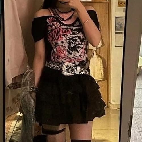 Kawaii Cutecore Harajuku Y2k 2000s Tops Summer Preppy Aesthetic Alt Goth Emo Short Sleeve Graphic Tees thumbnail 4