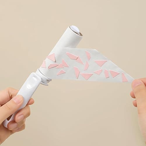 Mini Lint Roller Travel Size Cute Folding Lint Remover for Pet Hair Small Sticky Roller with Cover for Purse On the Go Lint Roller (Pink) thumbnail 6