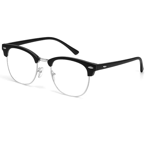NSSIW Blue Light Glasses for Men and Women, Advanced Computer Gaming Glasses, Semi Rimless Glasses with Blue light Blocking - Image 1