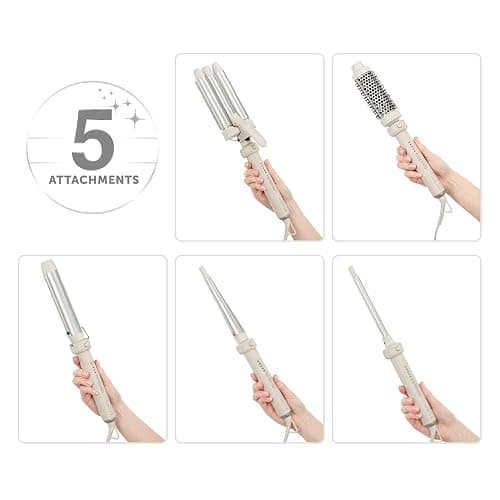 Remington Lockenstab 5in1 [Welleneisen, Rundbürste 38mm, 3 Lockenaufsätze 13-33mm] Trendology (LED display 130°C - 210°C, Beach Waves, Spirallocken & Natürliche Locken für alle Haartypen) CI41MS5 thumbnail 5