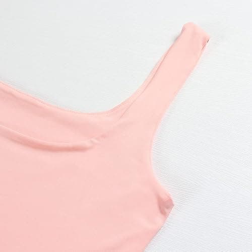 Artfish Women's Sleeveless Strappy Tank Square Neck Double Layer Workout Fitness Casual Basic Crop Tops thumbnail 3