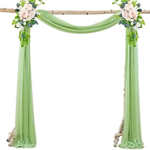 KeuLen Wedding Arch Draping Fabric,600CM*75CM 6 PCS Dark Green Wedding Arch Draping Fabric Chiffon Arch Drapes for Party Outdoor Decor Table Runner Sheer (Color : Black) thumbnail 7