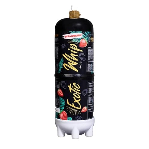 ExoticWhip Erdbeere 640g N2O für Sahnebereiter- entspricht 85 Sahnekapseln -100% recyclebar - hochwertige Edelstahl-Zylinder für Sahnebereiter, perfekt geeignet für die Zubereitung auf Partys. - Image 1